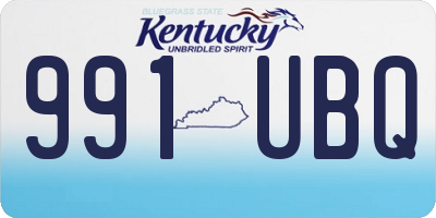 KY license plate 991UBQ