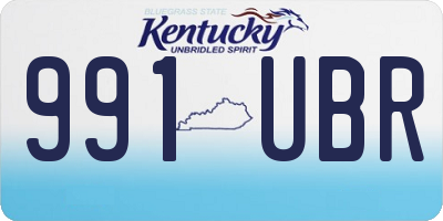 KY license plate 991UBR