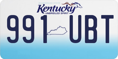 KY license plate 991UBT