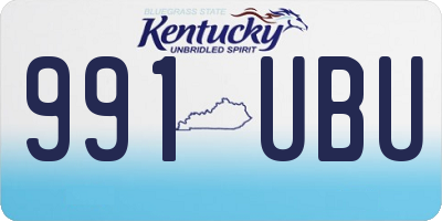 KY license plate 991UBU