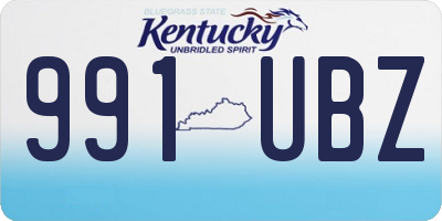 KY license plate 991UBZ