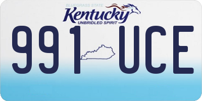 KY license plate 991UCE