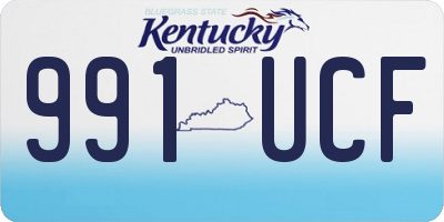 KY license plate 991UCF