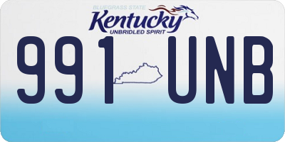 KY license plate 991UNB