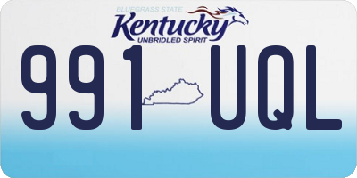 KY license plate 991UQL