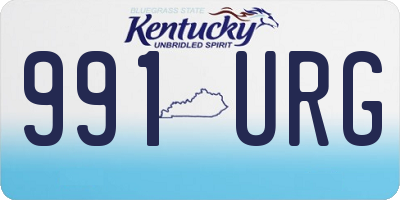KY license plate 991URG