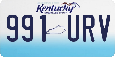 KY license plate 991URV