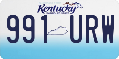 KY license plate 991URW