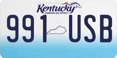 KY license plate 991USB