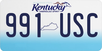 KY license plate 991USC