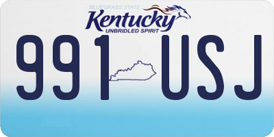 KY license plate 991USJ