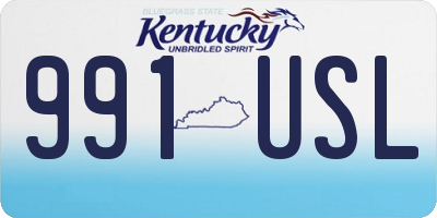 KY license plate 991USL