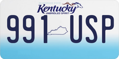 KY license plate 991USP