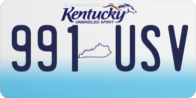 KY license plate 991USV