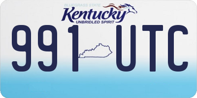 KY license plate 991UTC