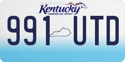 KY license plate 991UTD