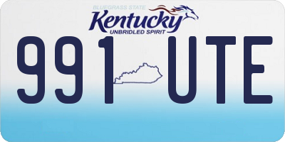 KY license plate 991UTE