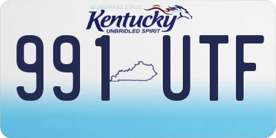 KY license plate 991UTF