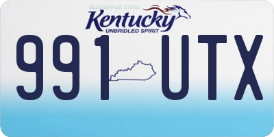 KY license plate 991UTX
