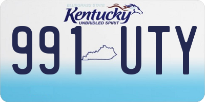 KY license plate 991UTY