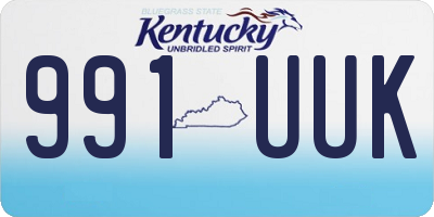 KY license plate 991UUK