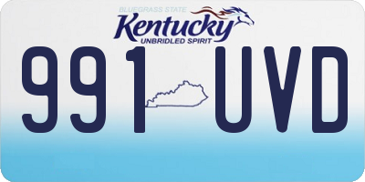 KY license plate 991UVD