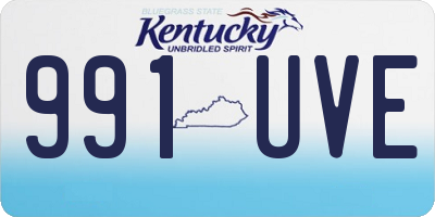 KY license plate 991UVE