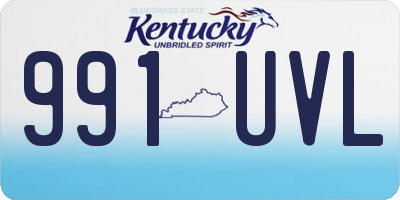 KY license plate 991UVL