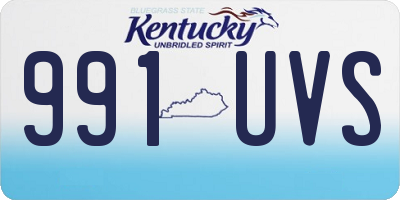 KY license plate 991UVS