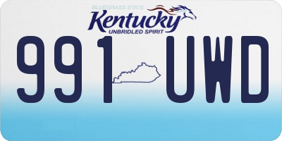 KY license plate 991UWD