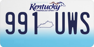 KY license plate 991UWS