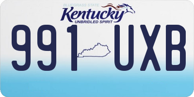 KY license plate 991UXB