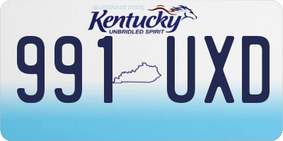 KY license plate 991UXD