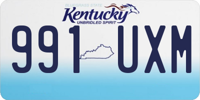 KY license plate 991UXM