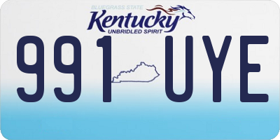 KY license plate 991UYE