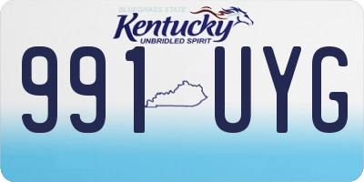 KY license plate 991UYG