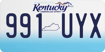 KY license plate 991UYX