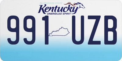 KY license plate 991UZB