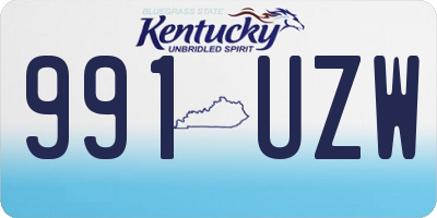KY license plate 991UZW
