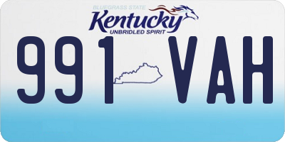 KY license plate 991VAH