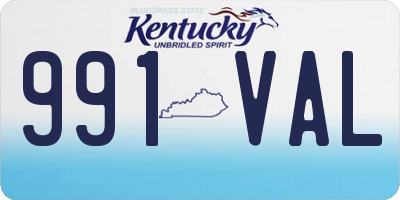 KY license plate 991VAL