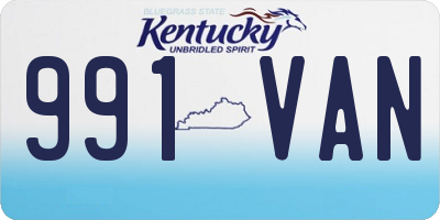 KY license plate 991VAN