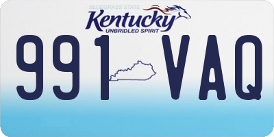 KY license plate 991VAQ