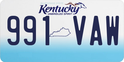 KY license plate 991VAW