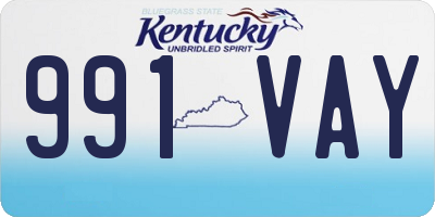 KY license plate 991VAY