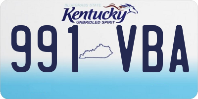 KY license plate 991VBA