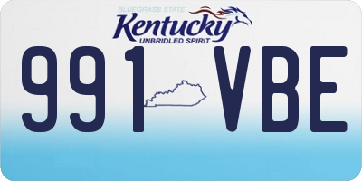 KY license plate 991VBE