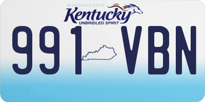 KY license plate 991VBN