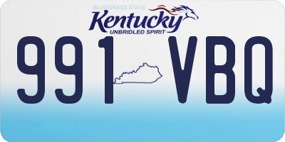 KY license plate 991VBQ