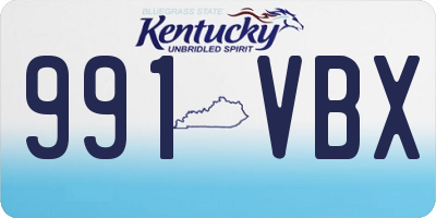 KY license plate 991VBX